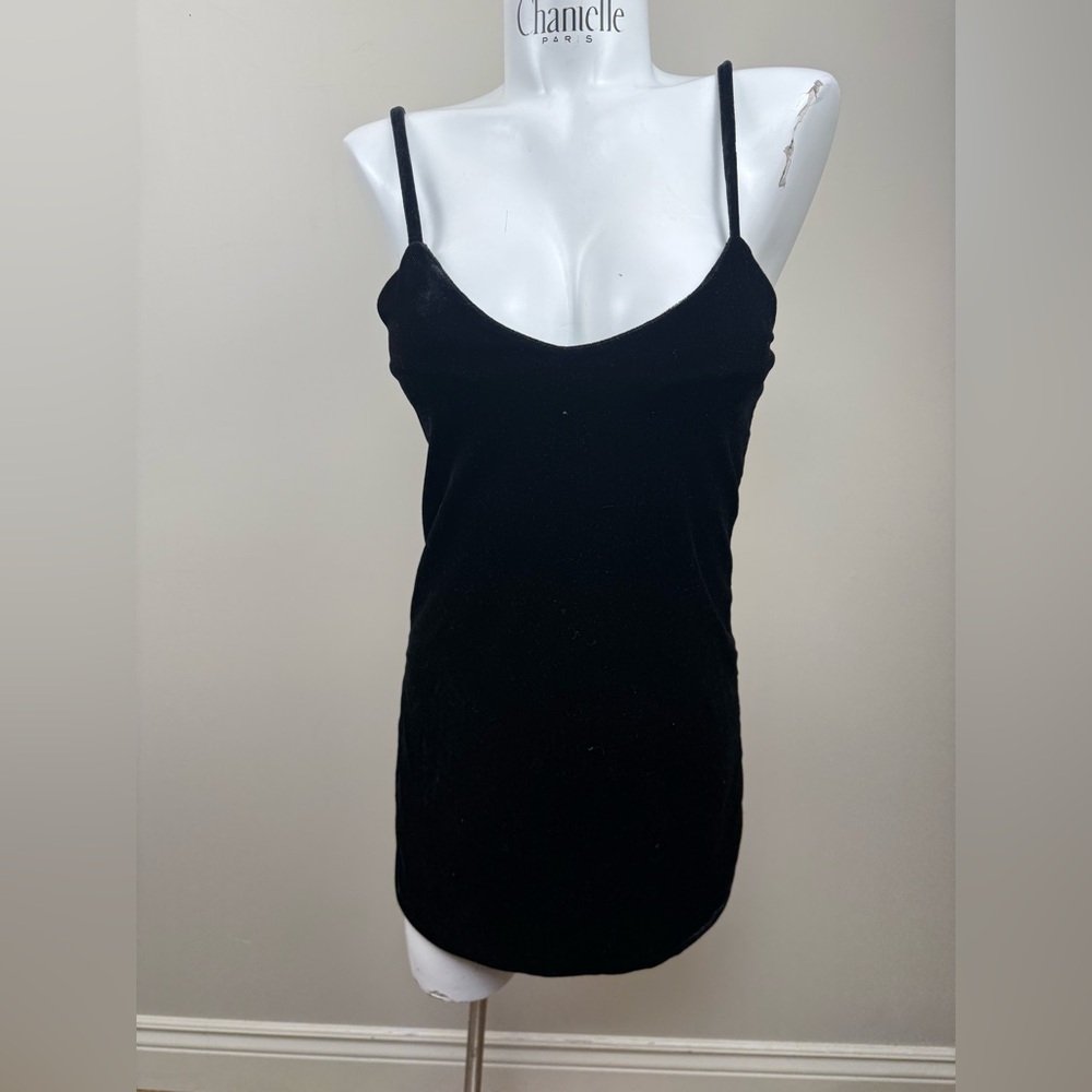 Pixie market black crushed velvet mini black dress extra  small LBD